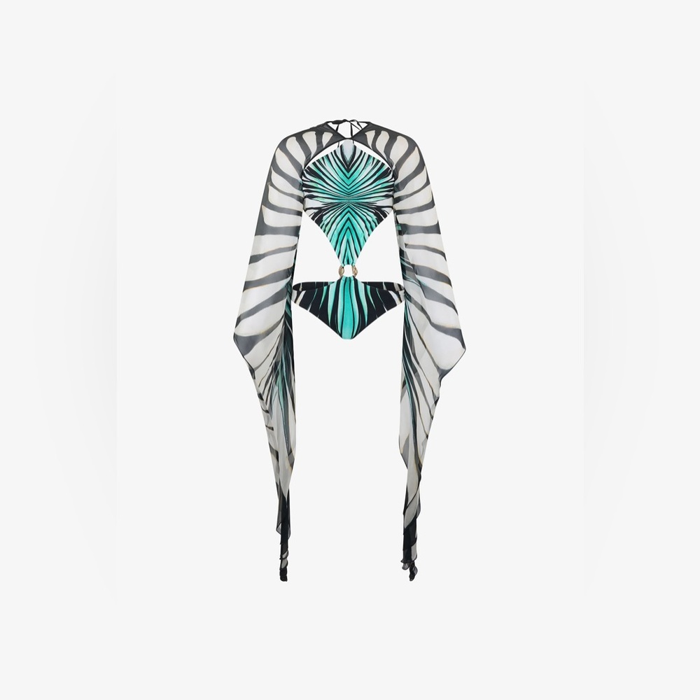 Roberto Cavalli Ray of Sea Print Swimsuit
